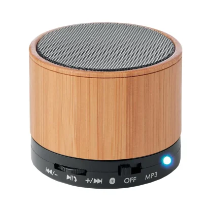 Parlante Bluetooth de bambú personalizable — vista 1