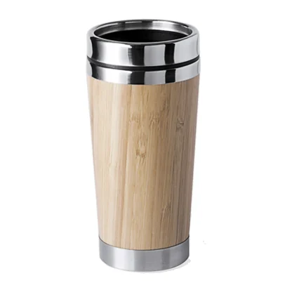Mug térmico de bambú 420 ml. Vista del producto.
