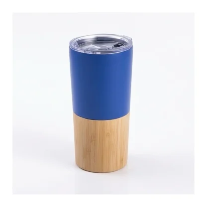 Mug térmico de acero y bambú 550 ml. Vista del producto.