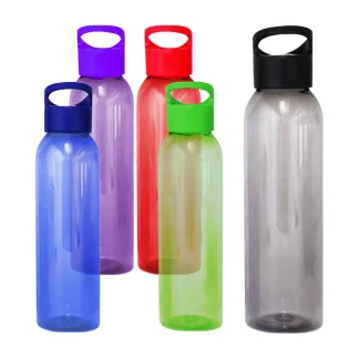 Botella deportiva de plástico 650 ml. Vista del producto.