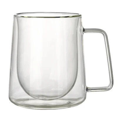 Vaso de vidrio de doble pared 350 ml. Vista del producto.
