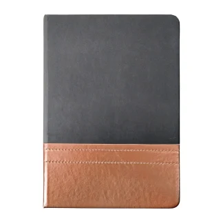 Cuaderno de tapa PU bicolor 80 hojas. Vista del producto.