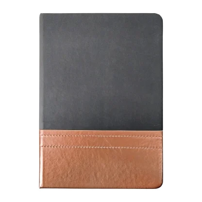 Cuaderno de tapa PU bicolor 80 hojas. Vista del producto.