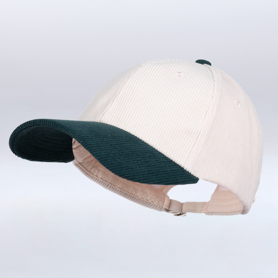 Jockey de cotelé bicolor - visera verde