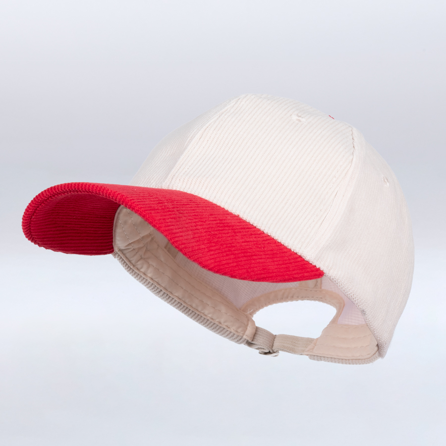Jockey de cotelé bicolor - visera roja