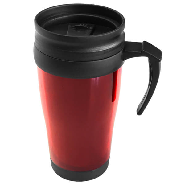Mug térmico de plástico 450 ml - rojo